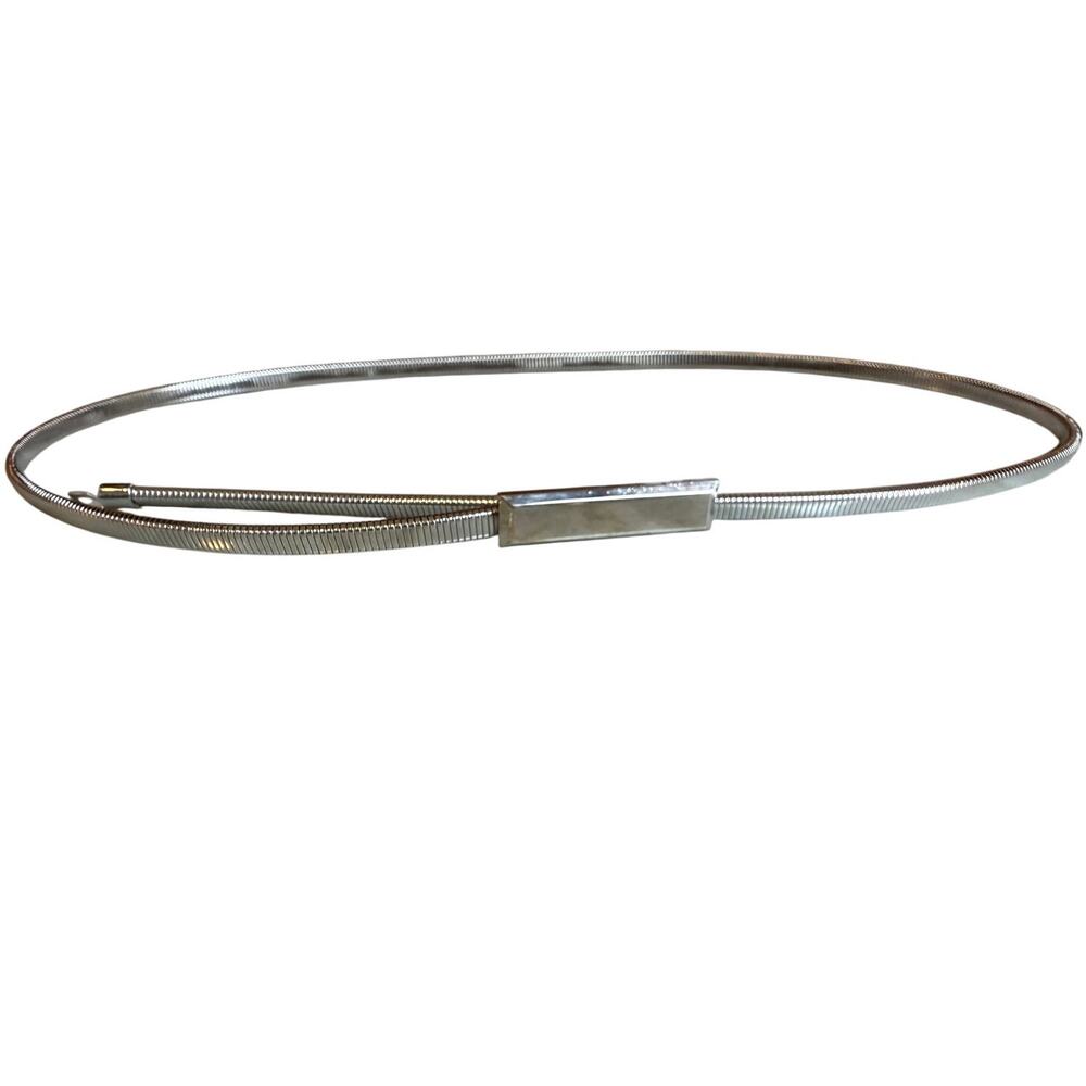 Vintage 70s Super Skinny Snake Belt Silver